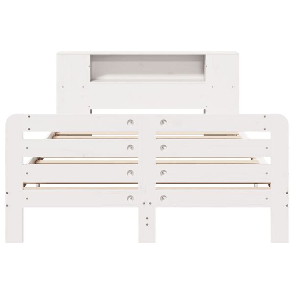 vidaXL Bed Frame without Mattress White 135x190 cm Double Solid Wood Pine