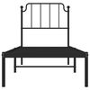 vidaXL Metal Bed Frame without Mattress with Headboard Black 80x200cm