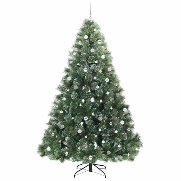 vidaXL Artificial Christmas Tree with 300 LEDs Green 240 cm PE and PVC