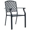 vidaXL 7 Piece Outdoor Dining Set Steel Black