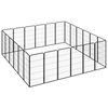 vidaXL 24-Panel Dog Playpen Black 50x100 cm Powder-coated Steel