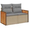 vidaXL 8 Piece Garden Sofa Set with Cushions Beige Poly Rattan Acacia