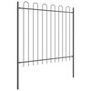 vidaXL Garden Fence 6 pcs Grey 10.2 x 1.5 m Powder-coated Steel