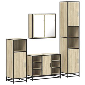 vidaXL 4&nbsp;Piece Bathroom Furniture Set&nbsp;Sonoma Oak Engineered Wood