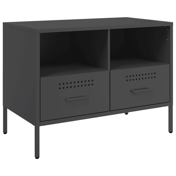vidaXL TV Cabinet Black 68x39x50.5 cm Steel
