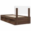 vidaXL Bed Frame with Headboard Brown Oak 100 x 200 cm Solid Pine Wood
