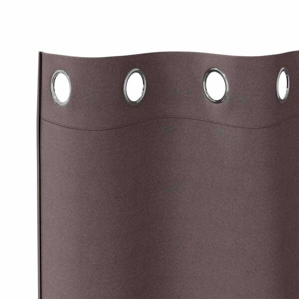 vidaXL Blackout Curtains with Rings 2 pcs Dark Brown 175 x 140 cm