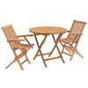 vidaXL 3 Piece Folding Garden Bistro Set Natural Solid Teak Wood