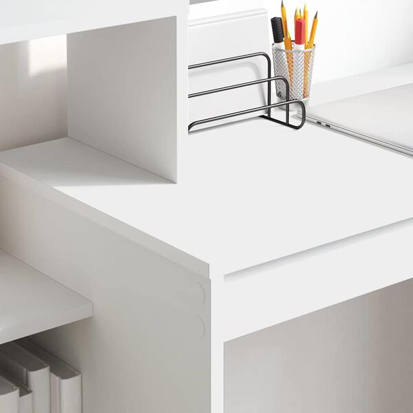 vidaXL Desk with Shelf White 100 x 40 x 90 cm Engineered Wood