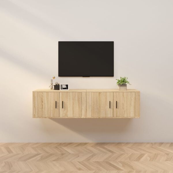 vidaXL Wall-mounted TV Cabinets 2 pcs Sonoma Oak 80x34.5x40 cm