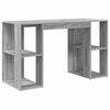 vidaXL Desk with Shelf Grey Sonoma 130 x 50.5 x 75 cm Engineered Wood