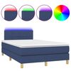 vidaXL Box Spring Bed with Mattress&LED Blue 120x200cm Fabric