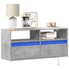 vidaXL TV Wall Cabinet with LED Lights Concrete Grey 100x31x45 cm