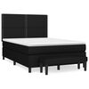 vidaXL Box Spring Bed with Mattress Black 140x200 cm Fabric