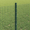 vidaXL Fence with Post Green 0.6 x 100 m Steel and PVC