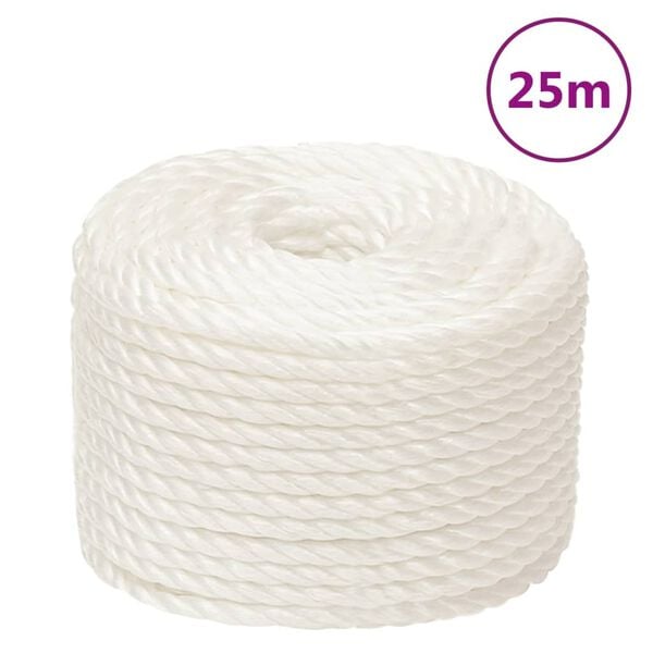 vidaXL Work Rope White 14 mm 25 m Polypropylene