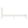 vidaXL Bed Frame without Mattress White Single Solid Wood