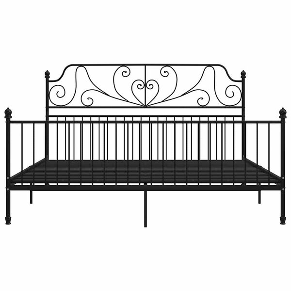 vidaXL Bed Frame without Mattress Black Metal 200x200 cm