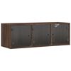 vidaXL Wall Cabinet with Glass Doors Brown Oak 102x37x35 cm