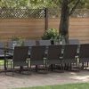 vidaXL Garden Dining Set 17 pcs Black Steel