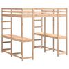 vidaXL Loft Bed with Desk and Ladder 140x200 cm Solid Wood Pine