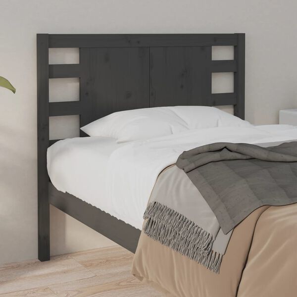 vidaXL Headboard Grey 81x4x100 cm Solid Wood Pine