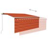 vidaXL Manual Retractable Awning with Blind 3x2.5m Orange&Brown