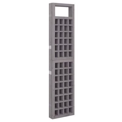 vidaXL 5-Panel Room Divider/Trellis Solid Fir Wood Grey 201.5x180 cm