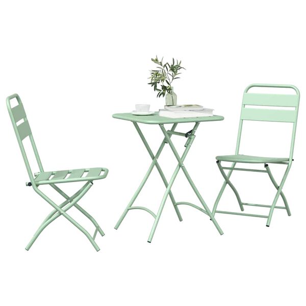 vidaXL Bistro Set 3 pcs Light mint Steel