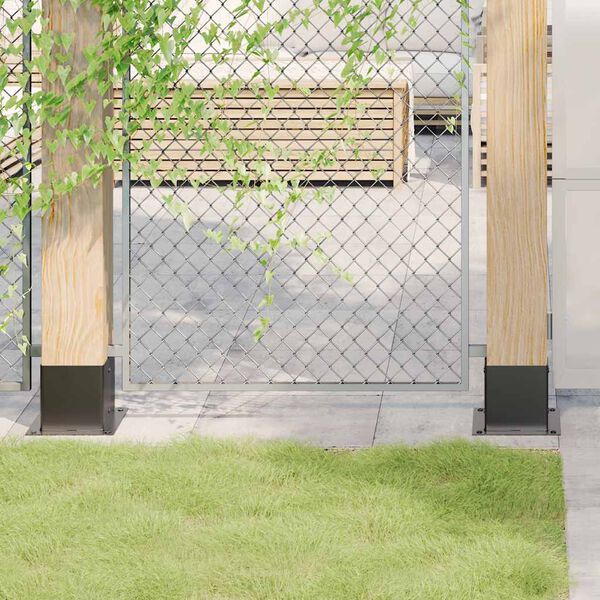 vidaXL Post Bases Square 4 pcs Anthracite 141x141 mm Powder-coated Steel