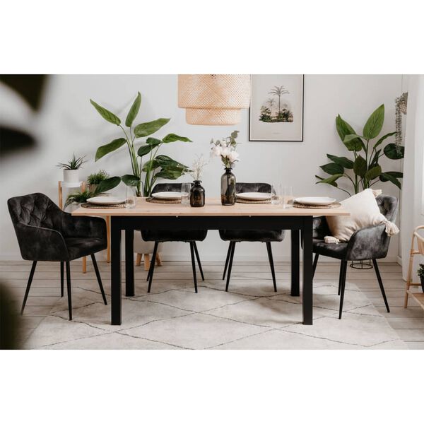 Finori Extendable Dining Table Coburg 120 Artisan Oak and Black