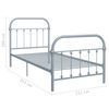vidaXL Bed Frame without Mattress Grey Metal 100x200 cm