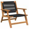vidaXL Garden Chairs with Table 3 pcs Black Solid Acacia Wood
