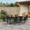 vidaXL Garden Dining Set 9 pcs Black Powder-Coated Steel