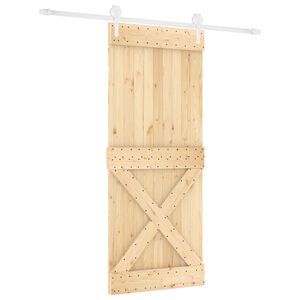vidaXL Sliding Door 85 x 210 cm Solid Pine Wood (Untreated)