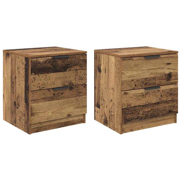 vidaXL Bedside Cabinet 2 pcs Old Wood 45 x 39 x 50cm Engineered Wood