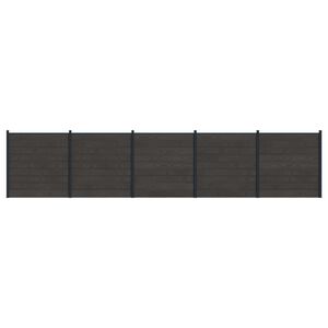 vidaXL Fence Panel 5 pcs WPC and Aluminium Black