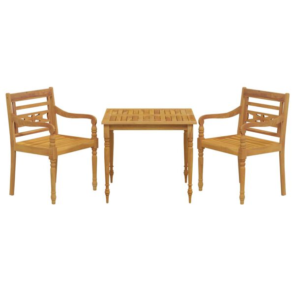vidaXL 3 Piece Garden Dining Set Solid Wood Teak
