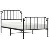 vidaXL Metal Bed Frame without Mattress with Footboard Black 100x190cm