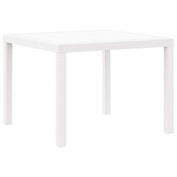 vidaXL Garden Dining Table White 100 x 100 x 73 cm Poly Rattan