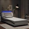 vidaXL Bed Frame with LED without Mattress "Hvar" White and Black 100x200 cm