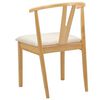 vidaXL Dining Chair 2 pcs Natural and Light Solid Rubber Wood