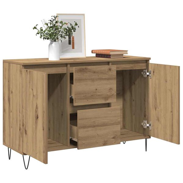 vidaXL Sideboard Artisan Oak 101.5x35x70 cm Engineered Wood