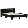 vidaXL Bed Frame with LED Black Oak 150 x 200 cm Engineered Wood