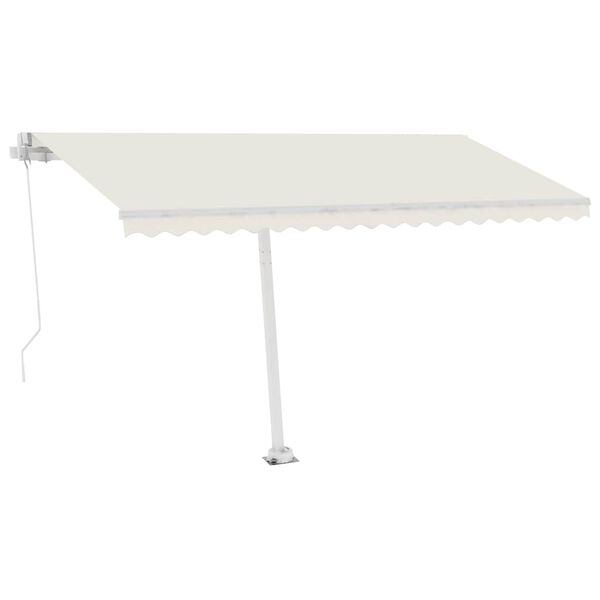 vidaXL Manual Retractable Awning with LED 400x300 cm Cream