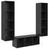 vidaXL TV Cabinet Set 3 pcs Black Oak Engineered Wood