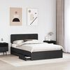 vidaXL Bed Frame with Headboard Black 150 x 200 cm Engineered Wood