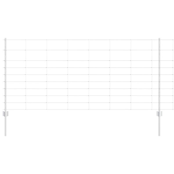 vidaXL Fence with Post Silver 1 x 25 m Steel