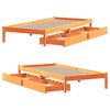 vidaXL Bed Frame without Mattress Wax Brown 75x190 cm Small Single Solid Wood Pine