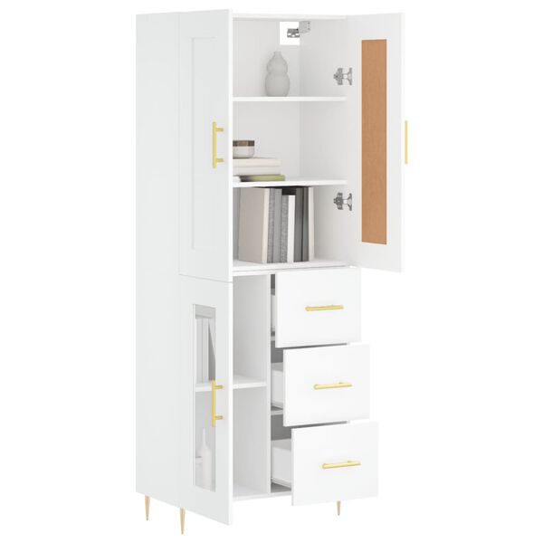 vidaXL Highboard White 69.5x34x180 cm Engineered Wood